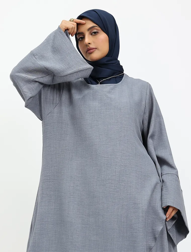 Denim Linen Feel Wrap Co Ord Set
